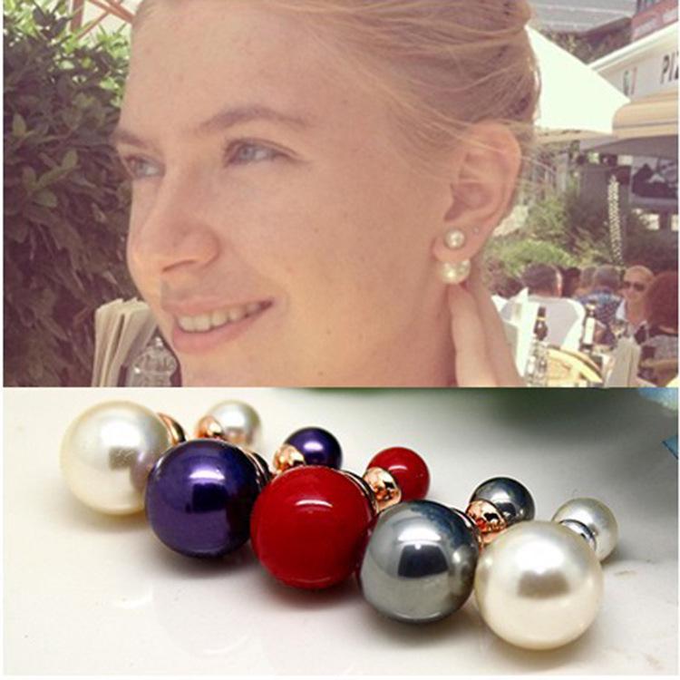 European & American Double-Sided Pearl Earrings - Women's Jewelry