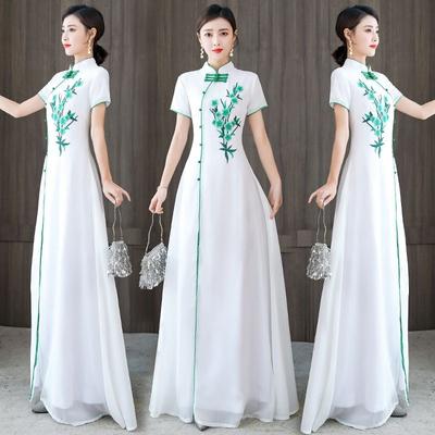 Banquet Dresses, Modified Cheongsams, Flowing Chinese Style Dresses, Embroidered Temperament Long Dresses For Women