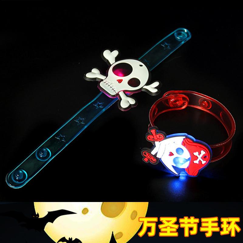 10/50Pcs Glowing Pumpkin Ghost Bracelet Rings Kids Night Toys Halloween Party Favor Kids Gifts Festival Carnival Giveaways