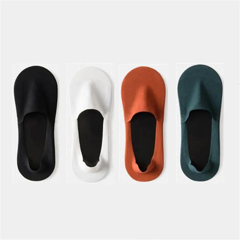 4 Pairs Ice Silk Socks Men Low Tube Summer Ultra-thin COTTON Bottom Socks Breathable Slippers Comfortable Soft Sokken