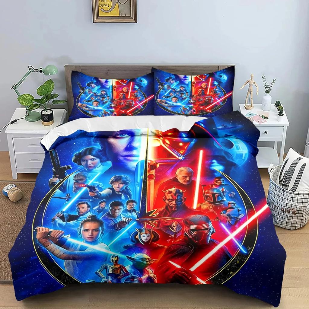 Classic S-star W-wars duvet cover and pillowcase, teen and adult bedding set, home bedroom decoration, gift for boys and girls