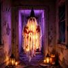 Fernbedienung LED Geist Hängende Schaukel Halloween Dekoration, Gruselige Leuchtende Große Schwingende Hofdekoration mit Blutfarbenem Stoff für Veranda Hof Baum