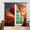 Set Of 2 Versatile Polyester Transparent Curtains Home Decoration Heart Tree Rose Use Bedrooms Living Rooms Made Room Window Treatment