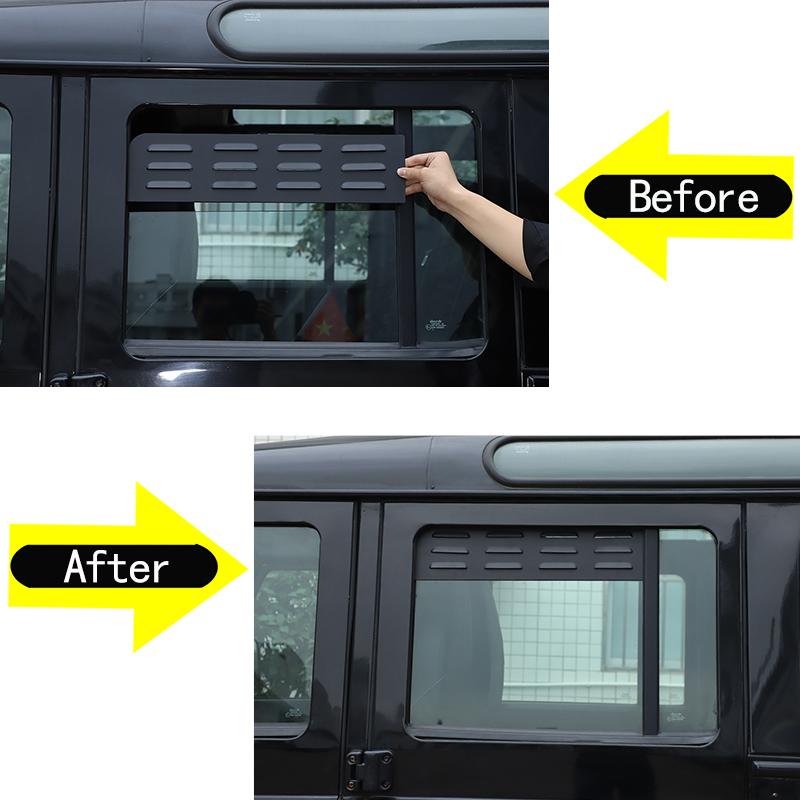For Land Rover Defender 110 2004-2018 Aluminum Alloy Car Rear Side Window Ventilation Panel Decoration Modification Accessories C4