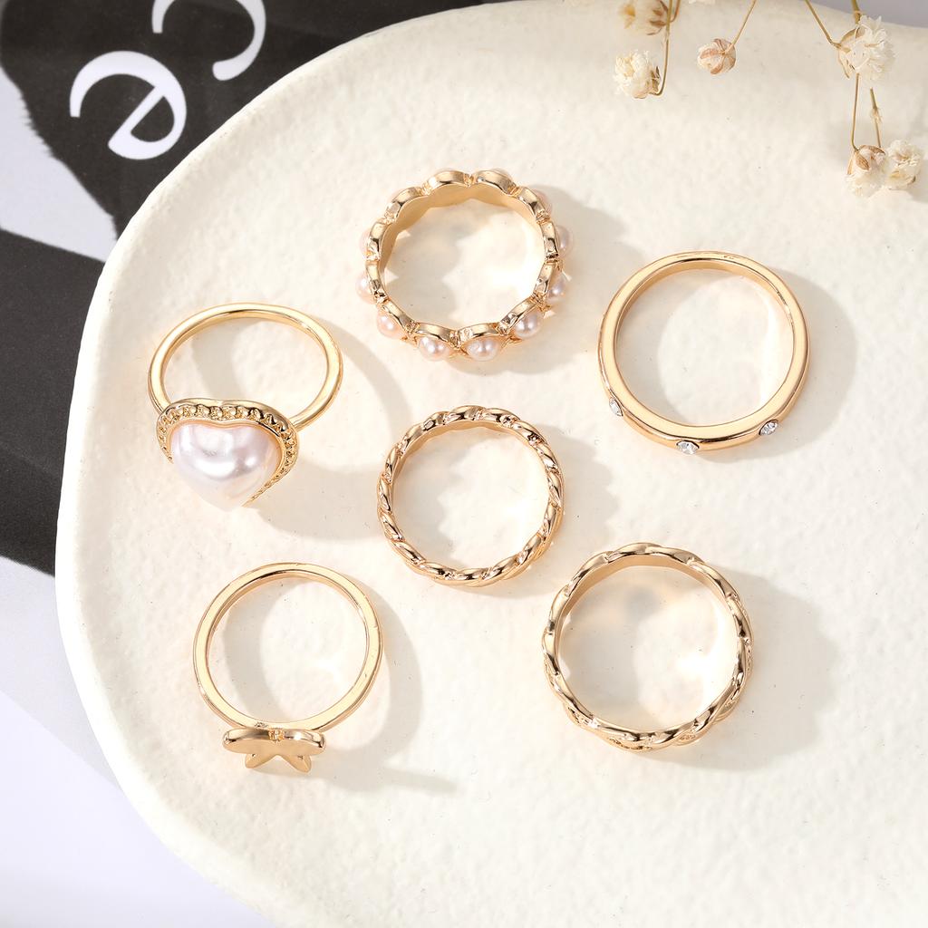 Ensemble de bagues de luxe et élégantes pour femmes, bijoux de fête populaires dans la rue