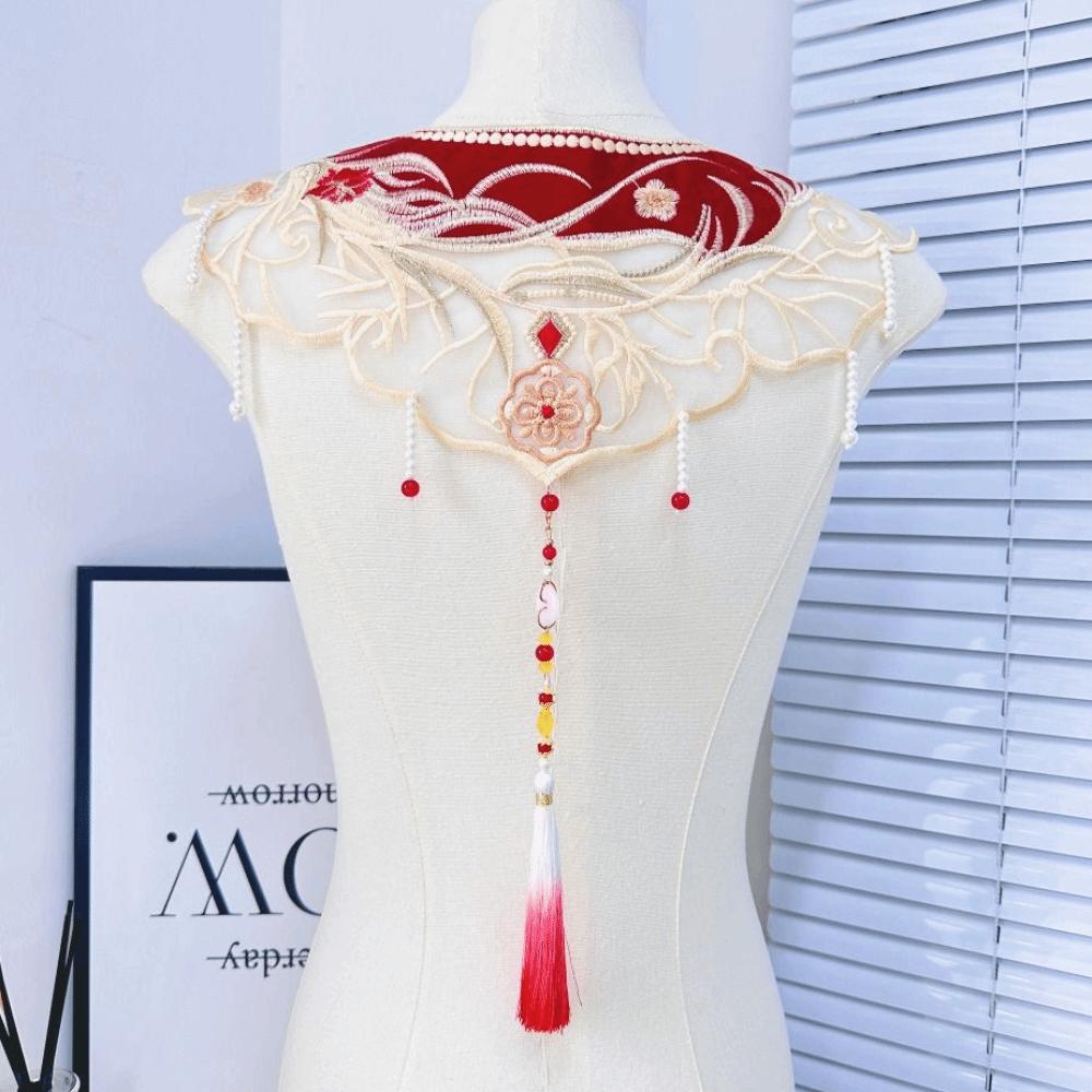Chinese Style Embroidered Shawl Embroidery Design Detachable False Collar  Chinese Traditional