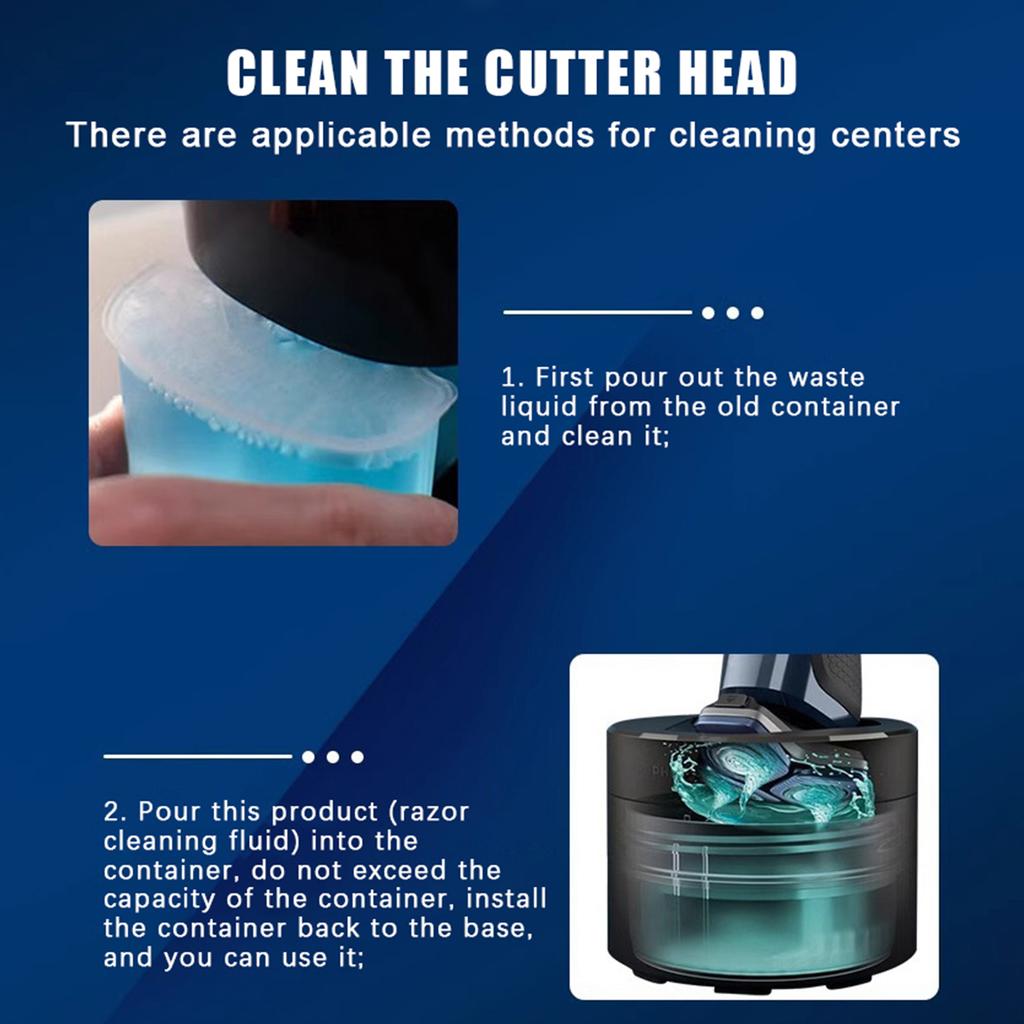 Eco-Friendly Shaver Cleaning Solution 250/300ml Easy Refill for Shaver Clean & Charge System Home Grooming