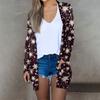 Women's Fashion Casual Christmas Printed Mid-Length Cardigan Long Sleeve Jacket