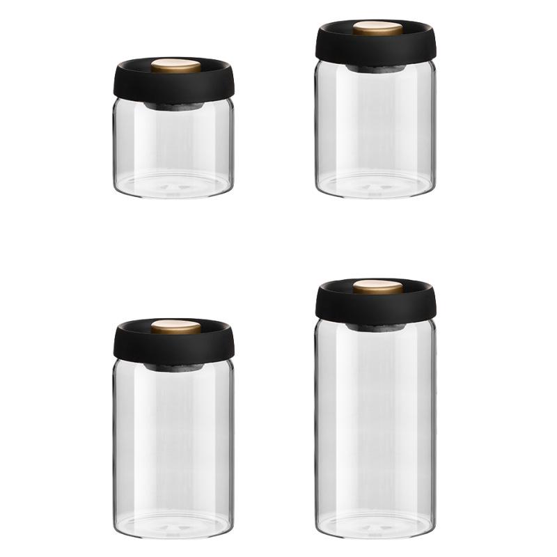 High Borosilicate Glass Coffee & Tea Vacuum Storage Jar