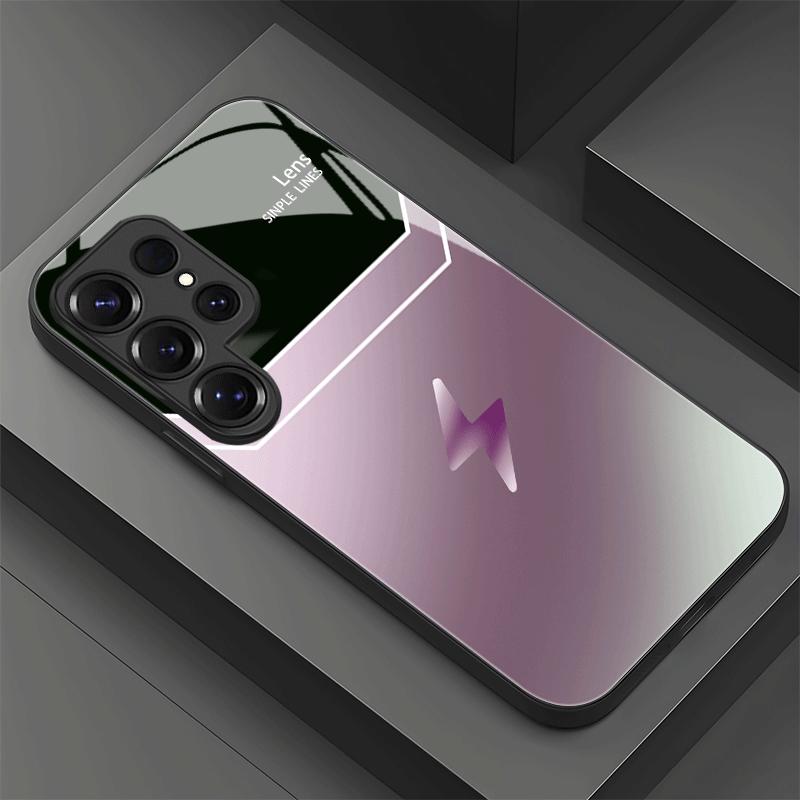 Creativity Lightning Exquisite Luxury High-end PhoneCase Glass PhoneCase for Samsung Galaxy S26 S25 S24 S23 S22 FE,Ultra,Plus