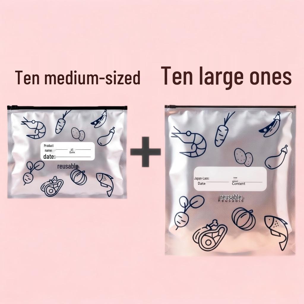 Aluminum Foil Reusable Fresh-Keeping Bags for Food Storage in Fridge & Freezer фото