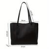 1 Pcs PU Leather Underarm Bag Simple Women Large Capacity Bag Shopping Travel Elegant Unisex Tote Bags Trend Retro Solid Color