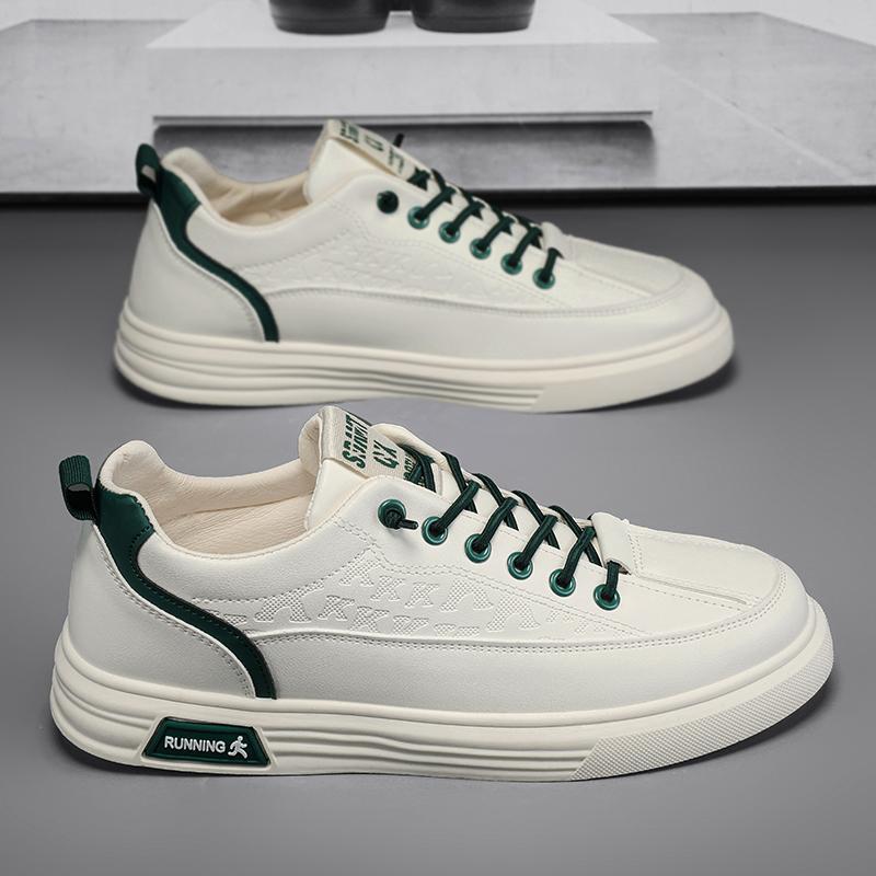 Men Classic White Board Shoes Black Low Top Sports Shoes Lace up Flat Light Youth Skateboard Shoes Casual Running Sneakers