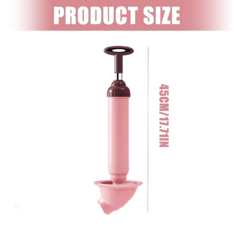 Toilet Plunger Professional Air Powered Drain Unclogger With Pressure Meter Declogger ABS Handle