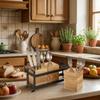 Wooden Tableware Storage Box Large Capacity Flatware Organizer Rustic Utensil Holder  Makeup Brush