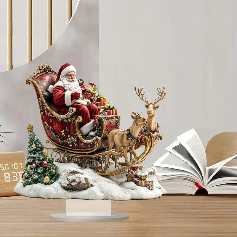 Set di case uniche del villaggio di Natale, figurine rotanti con display del treno, decorazione musicale illuminata a LED, decorazione natalizia a batteria