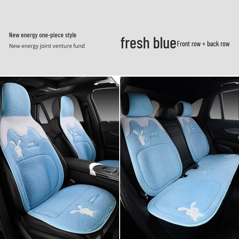 Universal Plush Winter Car Seat Cushion - Thick, Warm, Goddess Style for Five-Seaters