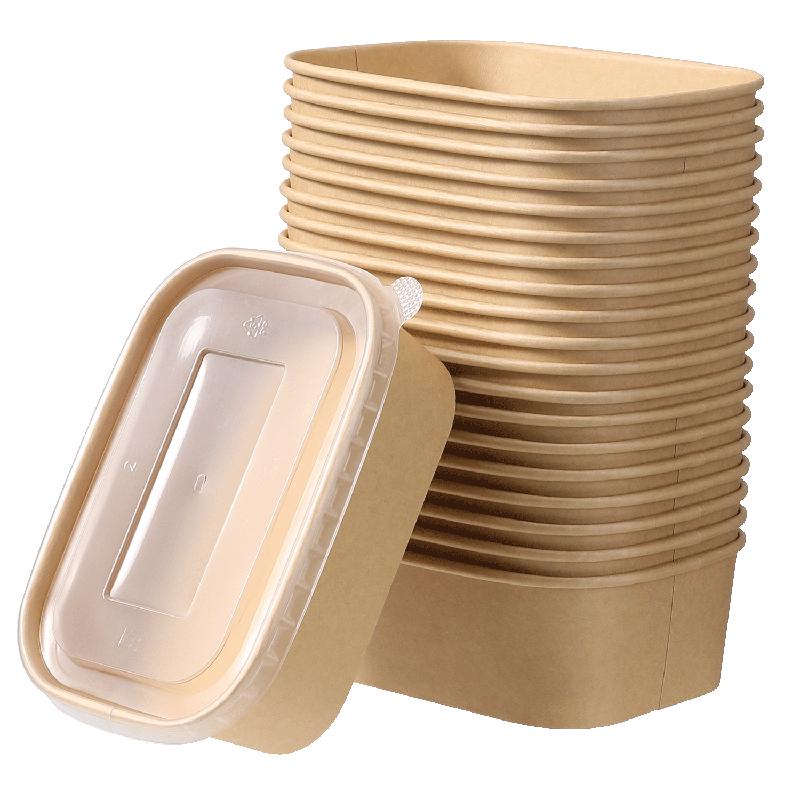 Meliya Disposable Kraft Paper Food Containers with Lids