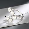 Open Mouth Ring for Women, Sweet and Fresh Double Layered Bracelet Ring with Movable Mouth Geometric Inlay