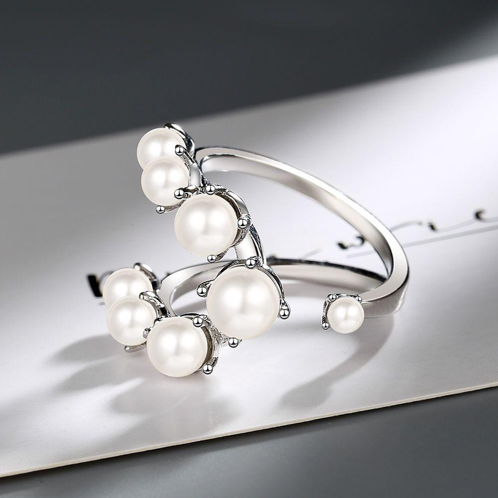 

Open Mouth Ring for Women, Sweet and Fresh Double Layered Bracelet Ring with Movable Mouth Geometric Inlay adjustable open ring