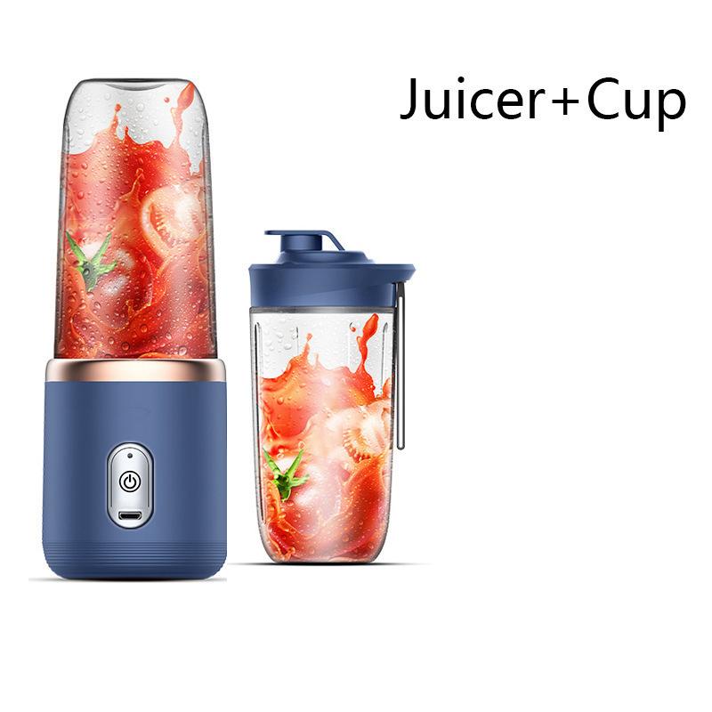 1pc Blue/Pink Portable Small Electric Juicer Stainless Steel Blade Cup Juicer Fruit Automatic Smoothie Blender Kitchen Tool