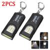 Multifunctional LED Flashlight Keychain Rechargeable Mini Torch with COB Work Light Keyring Torch Camping Walking Pocket Lamp