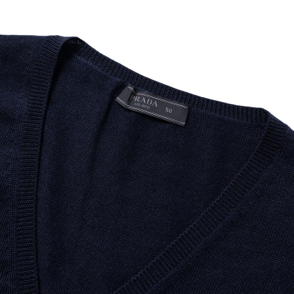 PRADA Sweaters Men's Blue V-neck Moderate UMM985-C5W-F0SVF