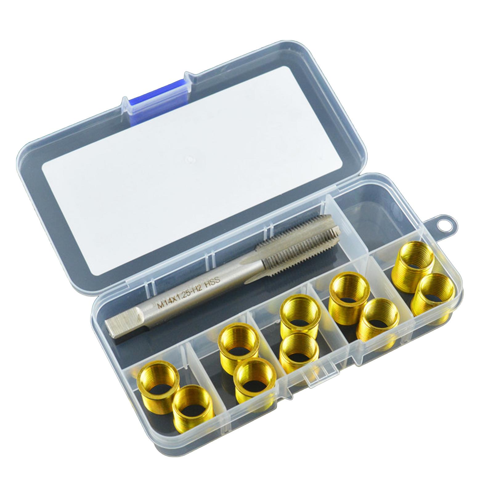 

Набор для ремонта резьбы свечей зажигания 15 мм Инструмент для повторной нарезки резьбы головки цилиндра для бензиновых двигателей Вставки M14x1.25 Ремонт бензиновых двигателей
