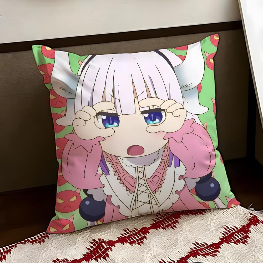 Miss Kobayashis Dragon Maid Cushion Cover Reversible Soft Durable Pillow Cover Home  Car MultiScene Use for Daily Comfort