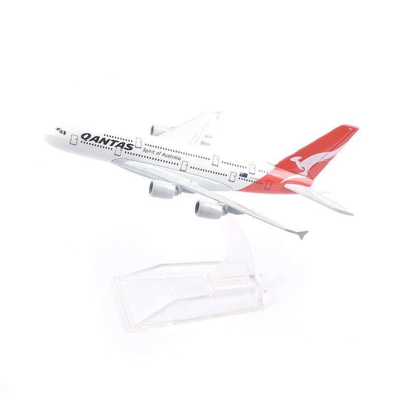 Jason Tutu 16cm Qantas Airbus A380 Aircraft Model Planel Airplane Diecast Metal 1/400 Scale Planes