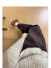 Korean Style Slimming Wide-Leg Corduroy Wool Pants for Women