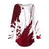 Damenmode Lockerer Rundhals Halloween-Druck Langarm T-Shirt Top Pullover