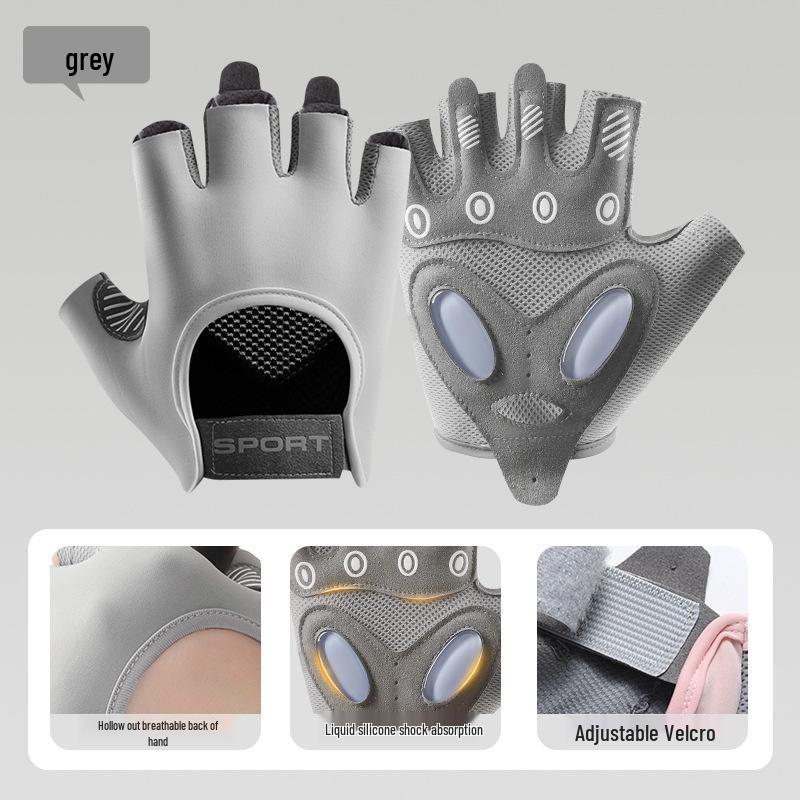 

Новые женские силиконовые фитнес-перчатки с половиной пальцев против мозолей 2025 года для велоспорта и упражнений Large