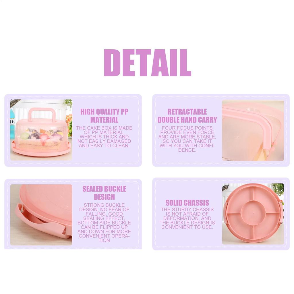 Cake Carriers For Transport Travel Cake Carrier Transparent Dome Reusable Airtight Box With Handl For Bakery Wedding Party