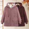 SIFONE Women's Plush-Lined Lamb's Wool Hooded Coat