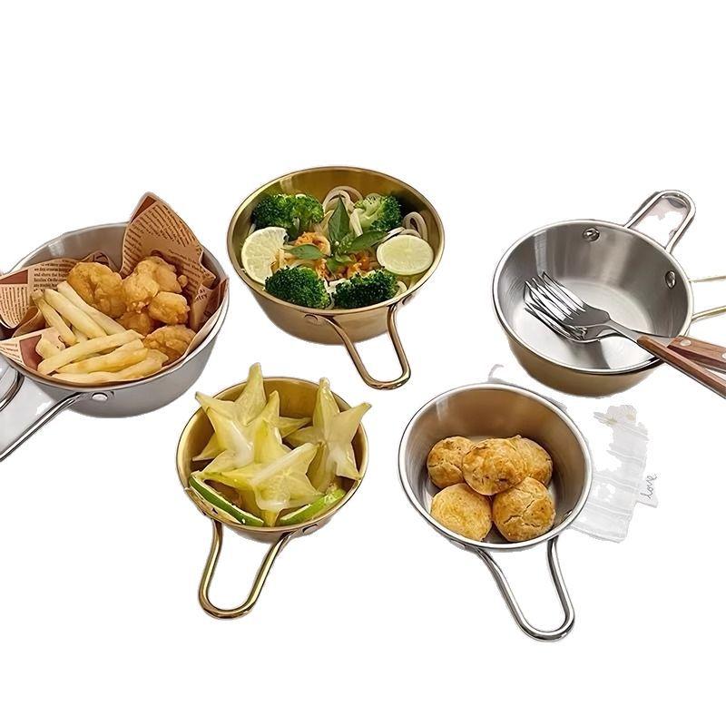 Edelstahl Würzzschüssel mit GriffReisweinschale Haushalt Anti-Tropf Babynahrungsschüssel Snack Obst Salatschüssel