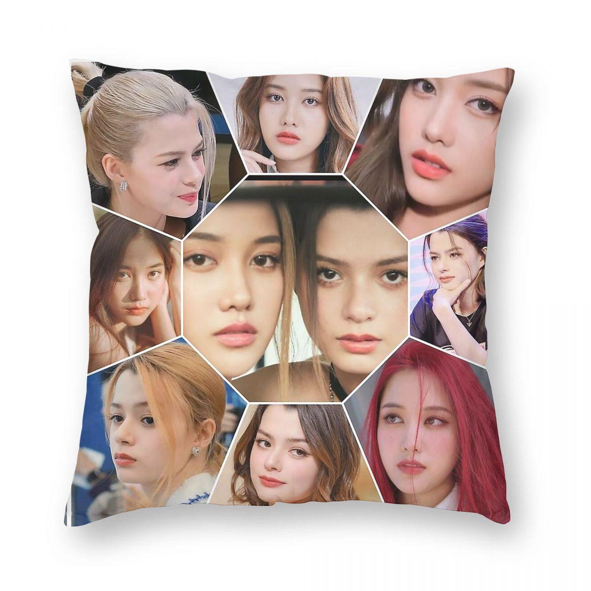 Freen Sarocha Becky Armstrong Square Pillowcase Polyester Linen Velvet Pattern Decorative Throw Pillow Sofa Seater Cover x 30x30cm