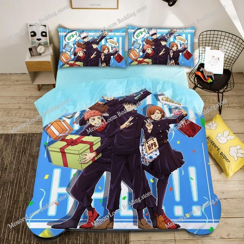 Fashion Vibrant 3D Print Anime Jujutsu Kaisen Bedding Set Single-Twin-Full-Queen-King Size Adult Kid Bedroom Stylish Duvet Cover