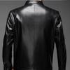 Ledermantel Herren Herbst und Winter Neue Herren Stehkragen Weiche Lederjacke Jacke Jacke Herren Mittleren Alters Lose Lässige Lederjacke