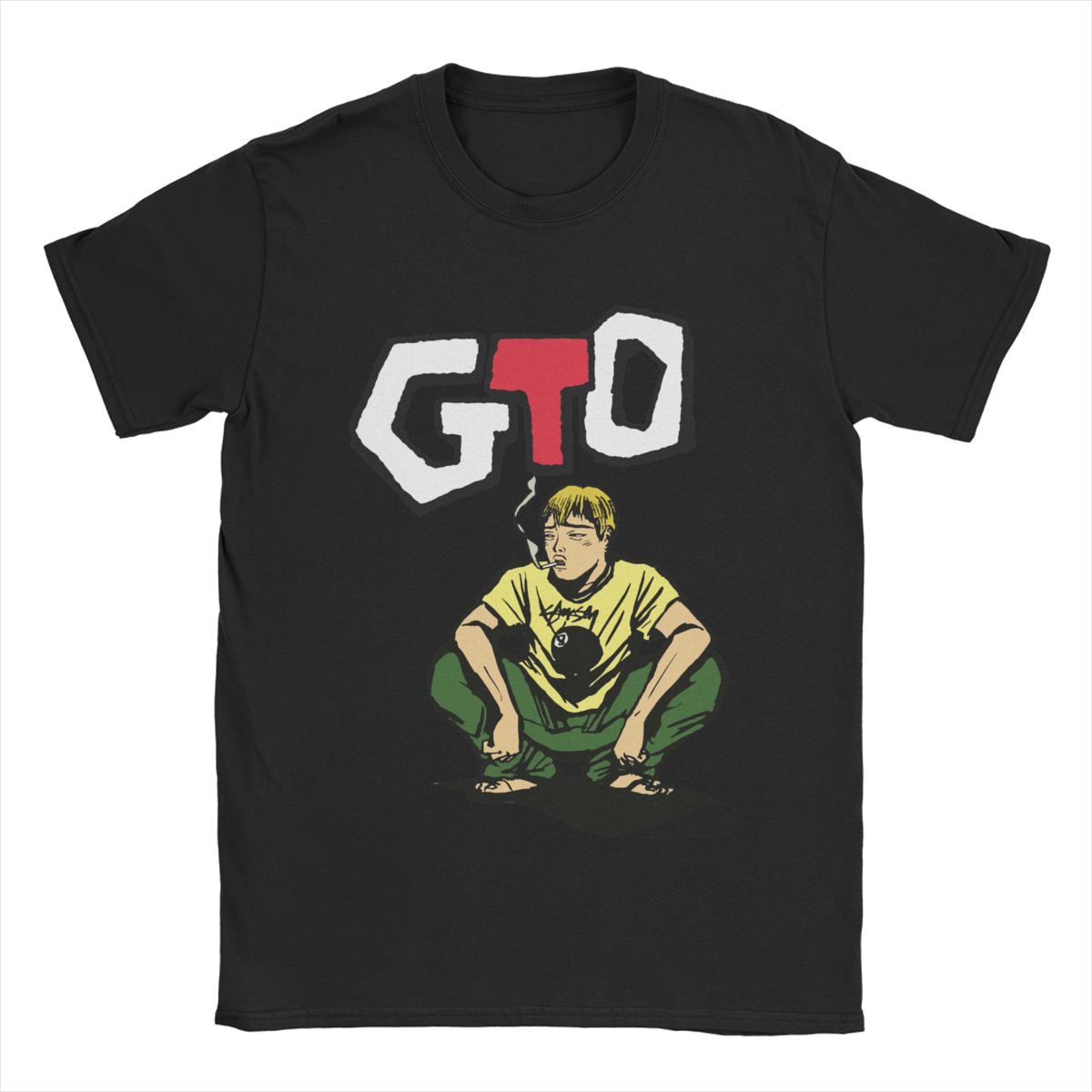 Herren T-Shirts GTO Great Teacher Onizuka Humor Baumwoll-T-Shirt Kurzarm T-Shirt Rundhals Kleidung Übergröße 4XL