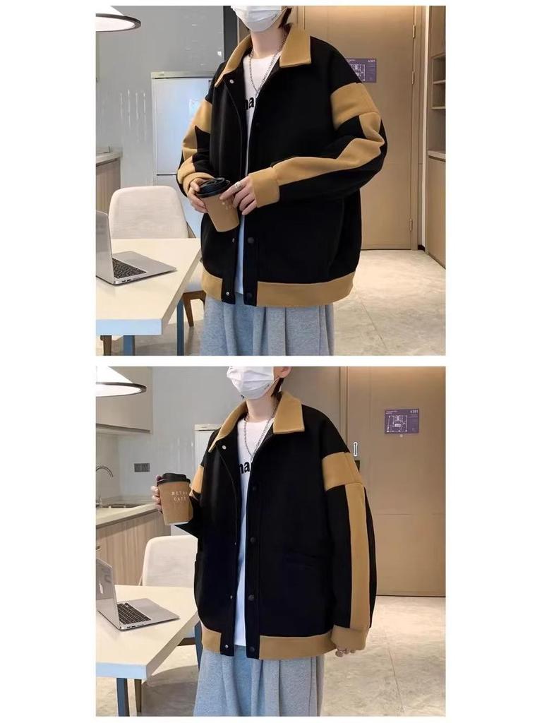 Men's French Style Double-Layer Wool Jacket - High-End Winter Coat with Stylish and Cool Design