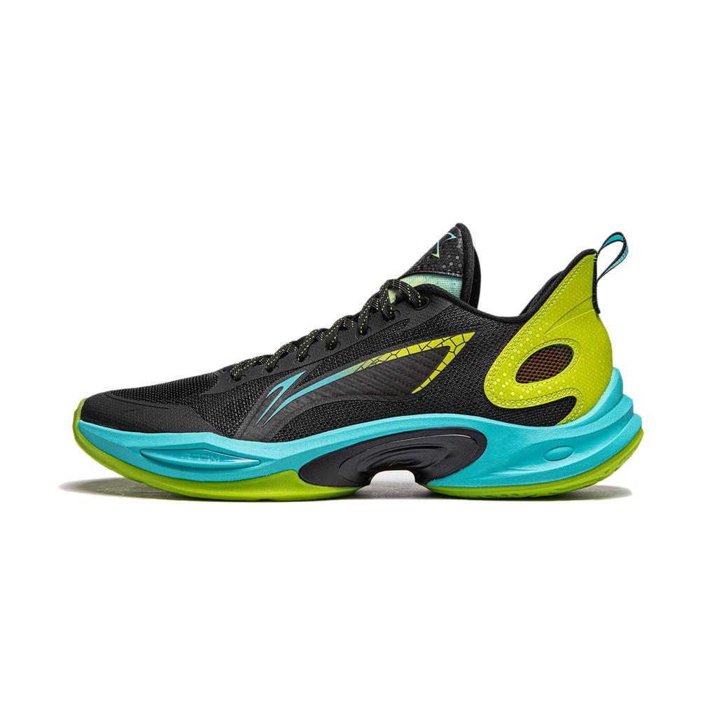 Li-Ning Super Lightweight 2024 Dragonfly Shock Absorption Non-Slip Lightweight Rebound Low-Top Basketball Shoes Men sneaker Black Green ABAU011-2