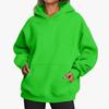 Hooded Sweatshirt Women's Long Sleeve Loose Fit Solid Color Fleece Warm Autumn Winter Style Street Hip Hop Pockets