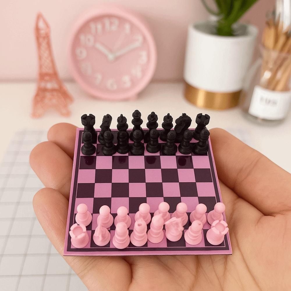 Handmade Mini Pocket Size Chess Set Chessboard International Chess Set  Toy Accessories