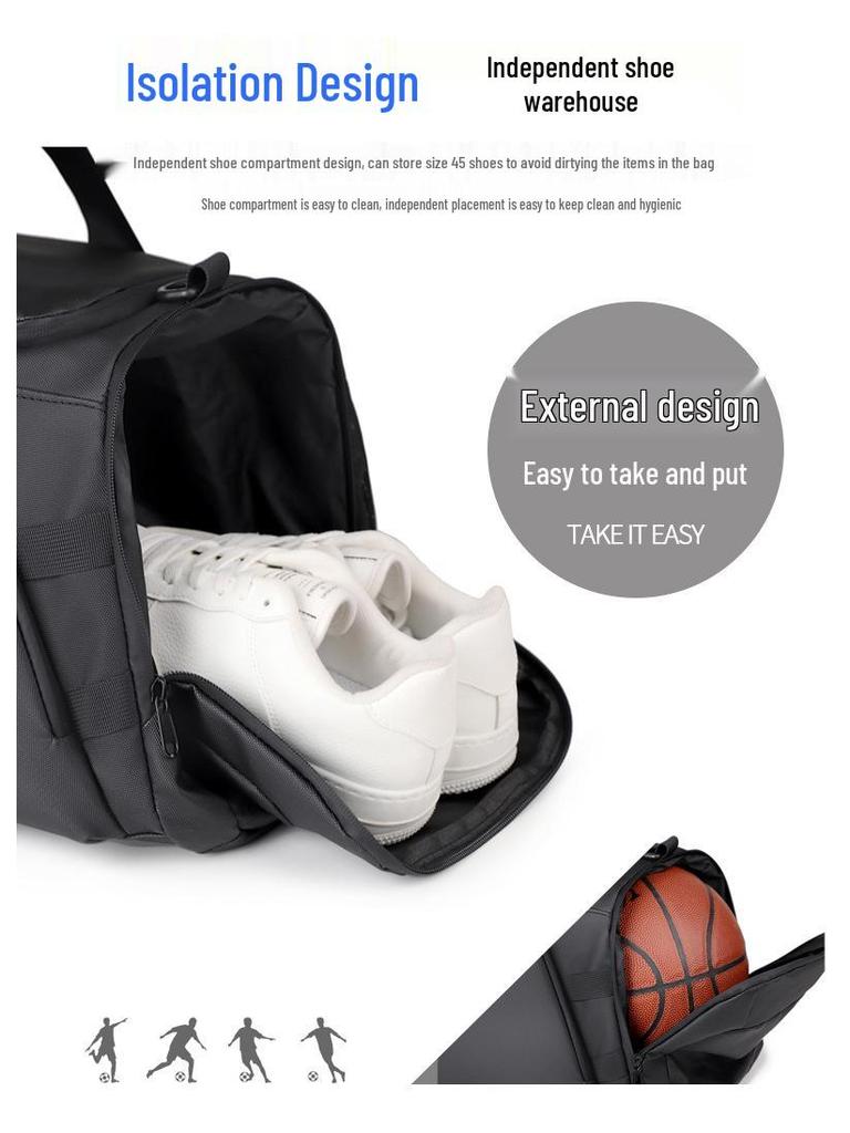 Unisex Travel and Gym Bag with Shoe Compartment, Wet/Dry Separation, Large Capacity for Short Trips and Sports.