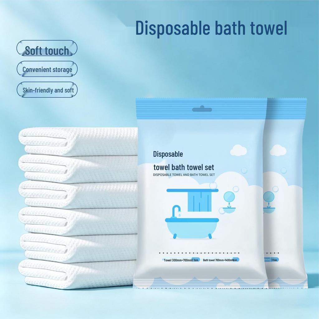 Individually Wrapped Disposable Pearl Bath Towel Set for B&B Hotels