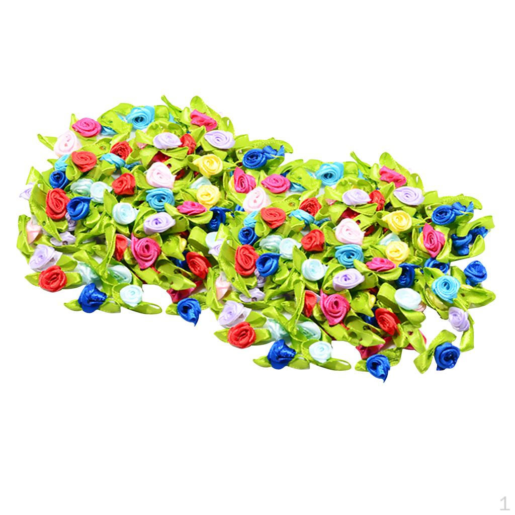 

200 штук Мини бантики из ленты Атласные розы Цветы Ленты Рукоделие Искусственное украшение Аппликация Шитье