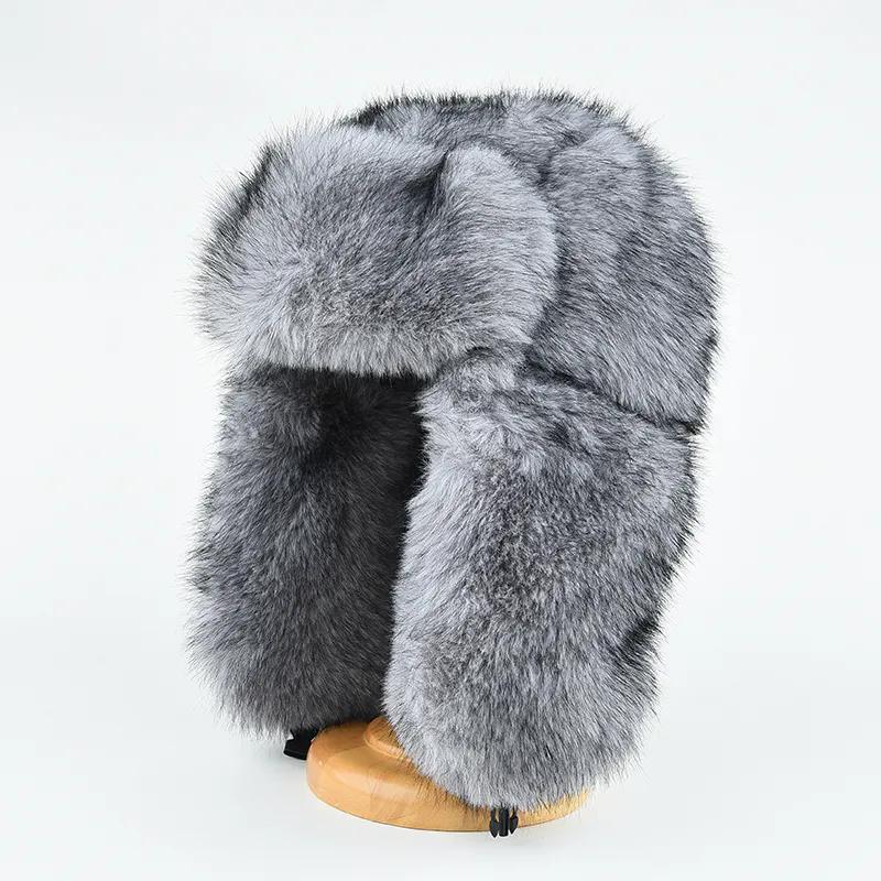 WTEMPO Faux Fur Plush Bomber Hats for Couple Winter Cold-proof Windproof Thickened Ear Protection Warm Hats