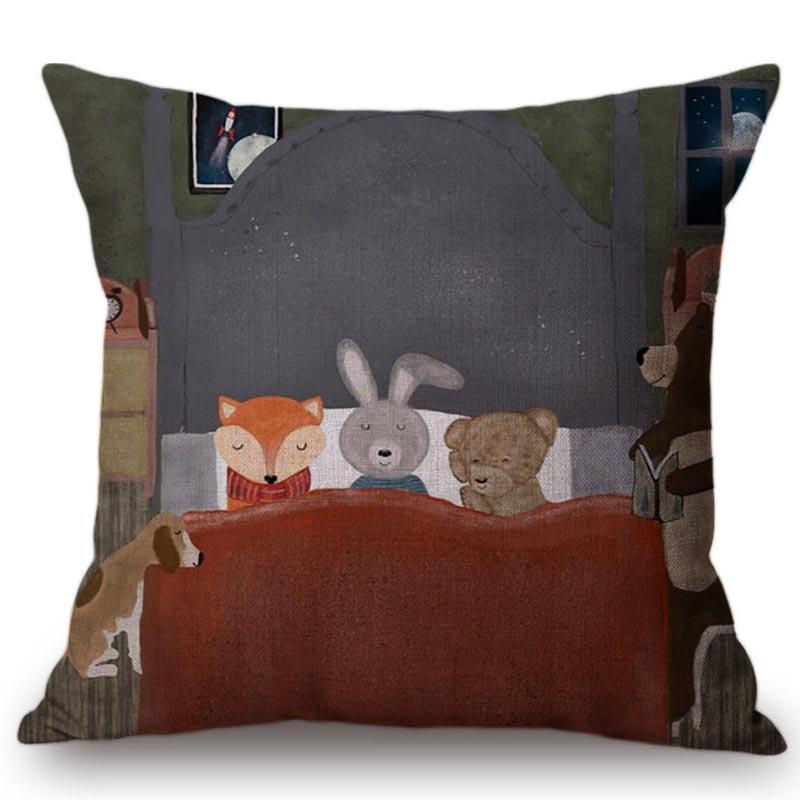 Moderne nordische Cartoon-Tiere Kissenbezug Niedlicher Elefant Giraffe Kinderzimmer Sofa Dekorative Wurfkissenhülle Cojines