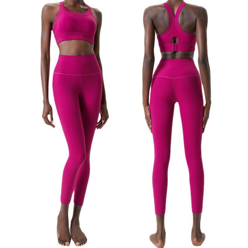 High Strength Bubble Wrap Beauty Back Exercise Bra High Waist Peach Pants Running Workout Outfit Skinny Yoga Clothes Suit for Women